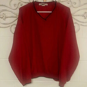 IZOD CLUB GOLF OR SPORTS V-NECK PULL OVER SHIRT JACKET WITH LARGE POCKETS